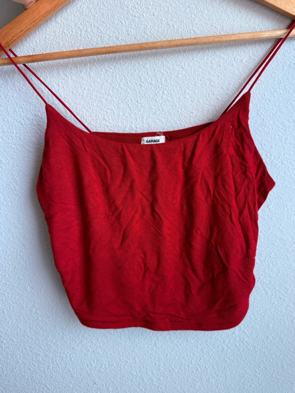 Garage Red Spaghetti Strap Crop Cami